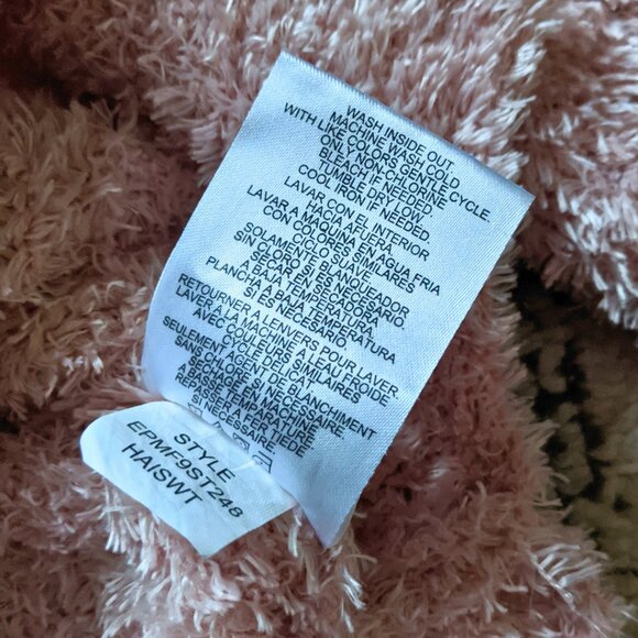 Ellen Tracy Blush Pink Fuzzy Sweater | XS | Crewneck | Cozy & Soft Pullover - Picture 2 of 7